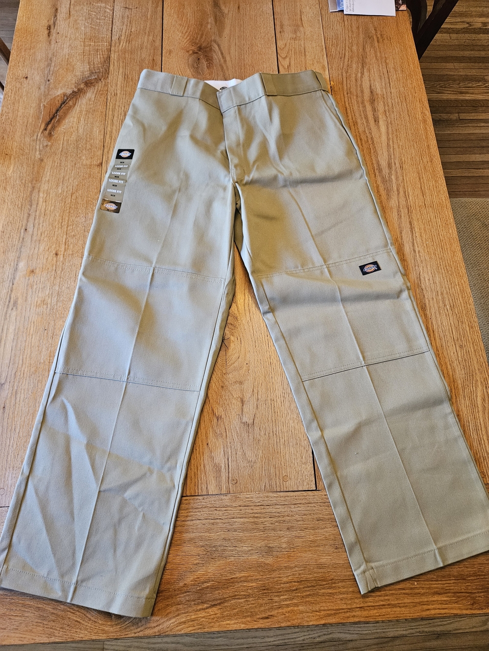 Dickies Men’s Straight-Leg Loose Fit Work Pants in Khaki Tan